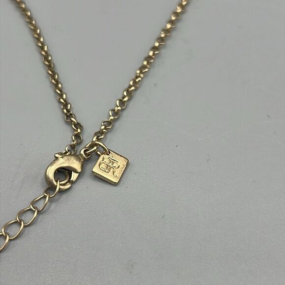 Banana Republic White Marble Lucite Gold-Tone Circle Necklace - Picture 4 of 4